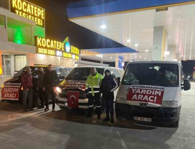 AFYONKARAHİSAR VİP OTO GALERİCİLER ESNAFI DEPREM BÖLGESİNE YARDIM MALZEMESİ GÖNDERDİ.
