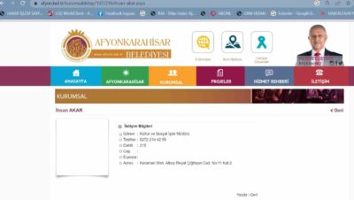 AFYONKARAHİSAR BELEDİYESİ’NDE KÜLTÜR VE SOSYAL İŞLER MÜDÜRÜ İHSAN AKAR’IN GÖREVLENDİRİLMESİ