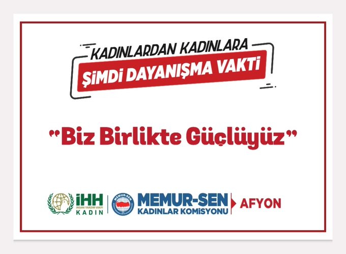 Afyon İHH Kadın Kolları Memur- Sen Kadın işbirliği ile “Kadınlardan