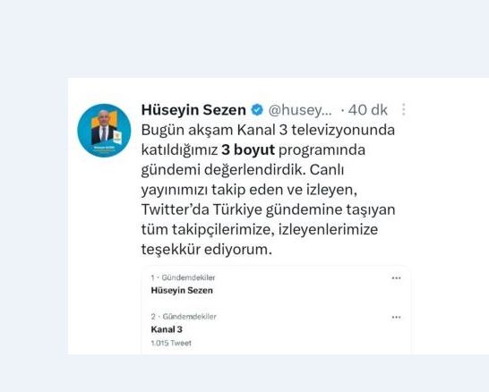 Kanal 3 ekranlarında Saadettin Ulusoy’un hazırlayıp sunduğu 3. Boyut programına