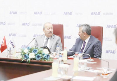AFAD Başkanı Yunus Sezer ile görüşen MHP Afyonkarahisar Milletvekili ve