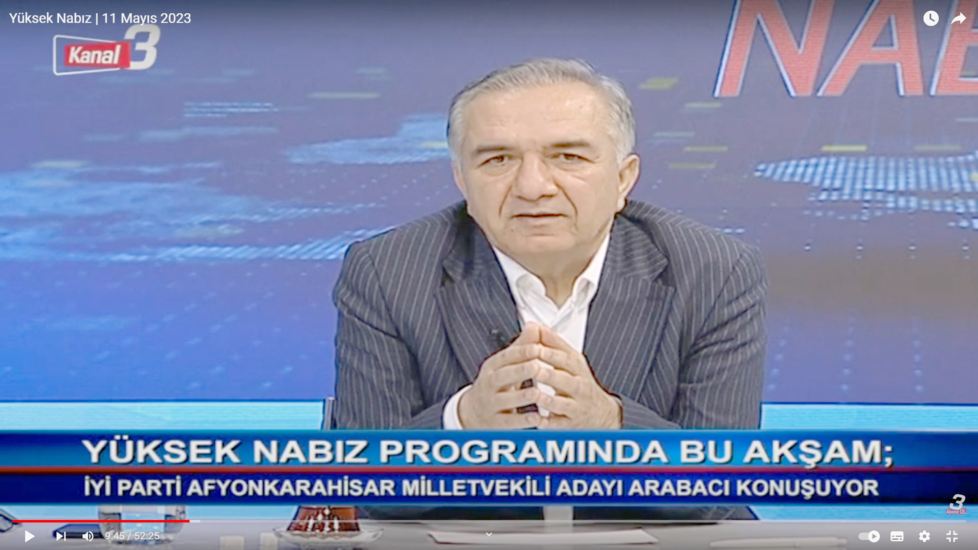 Kanal 3 ekranlarında Kadir Kaplan sunduğu Yüksek Nabız programına konuk