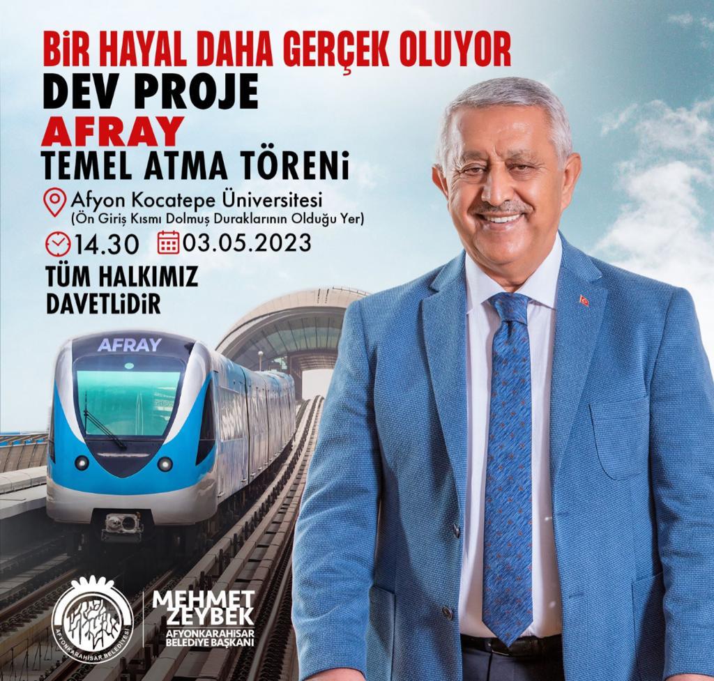 Afray’ın Temeli Atılıyor… Afyonkarahisar Belediye Başkanı Mehmet Zeybek tarafından Afray’ın temel atma töreni