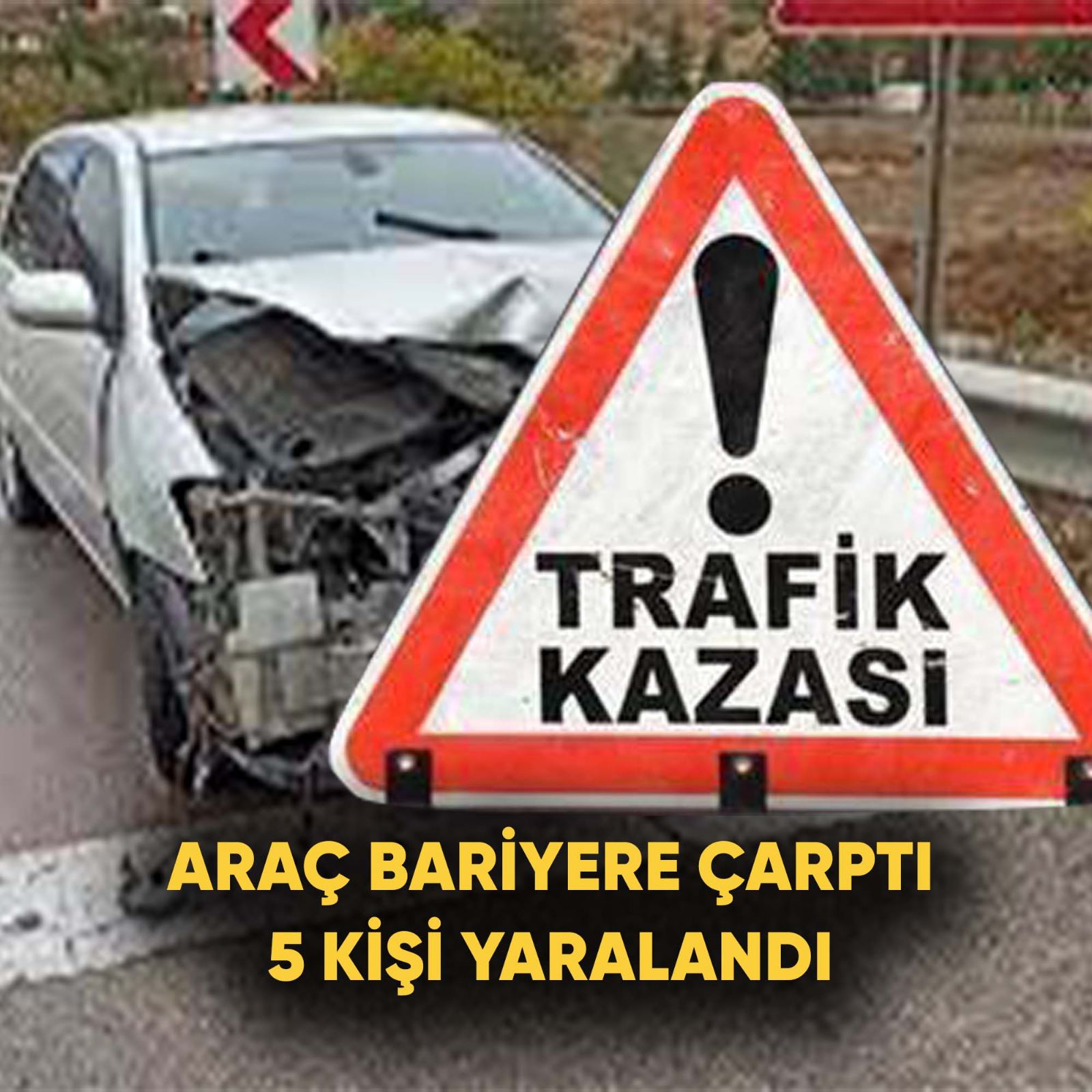 Afyonkarahisar’da kontrolden çıkan otomobilin bariyerlere çarpması sonucu meydana gelen kazada