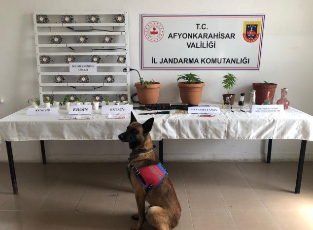 Afyonkarahisar İl Jandarma Komutanlığı ekipleri tarafından gerçekleştirilen operasyonda çeşitli miktarlarda