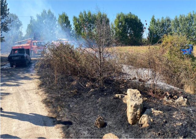 Amasya’nın Merzifon ilçesinde yakılan bir otomobilin içinde cansız bedeni bulunan