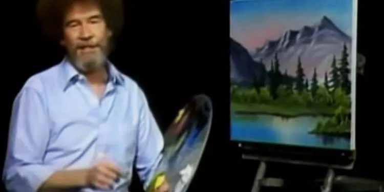 Ressam Bob Ross’un “Resim Sevinci” programında yaptığı ilk tablo satışa