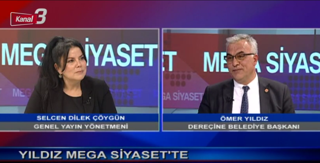Dereçine Belediye Başkanı Ömer Yıldız, Kanal 3 ekranlarında yayınlanan Kanal