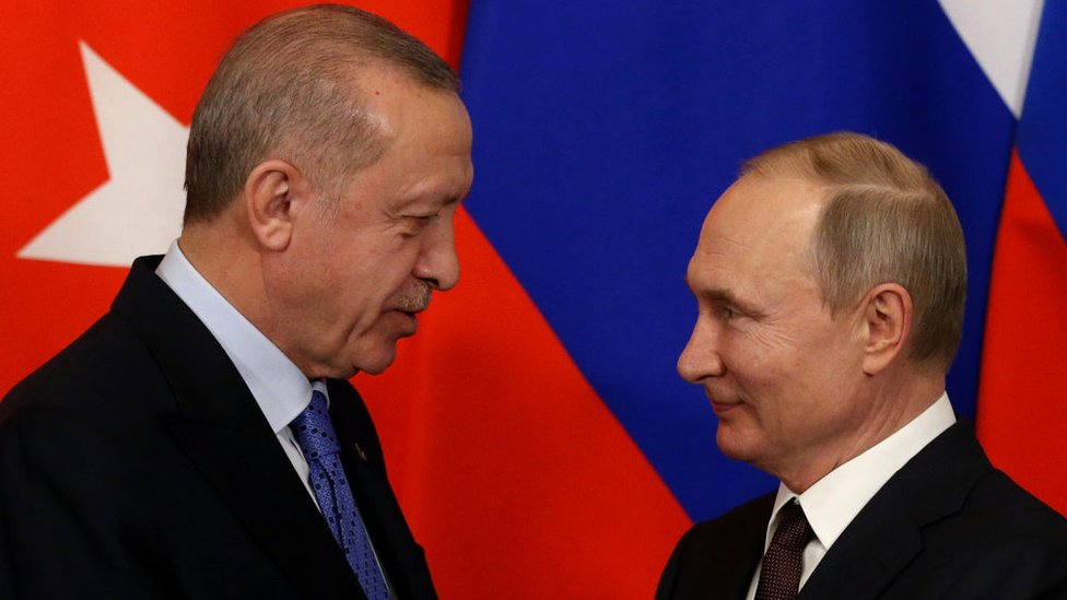 Cumhurbaşkanı Recep Tayyip Erdoğan, Rusya Devlet Başkanı Vladimir Putin ile bir