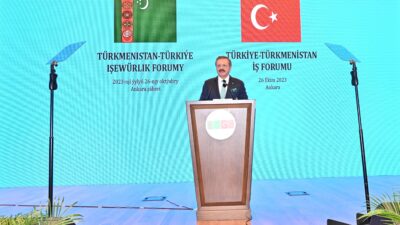 Türkiye-Türkmenistan İş Forumu’nda konuşan Türkiye Odalar ve Borsalar Birliği Başkanı