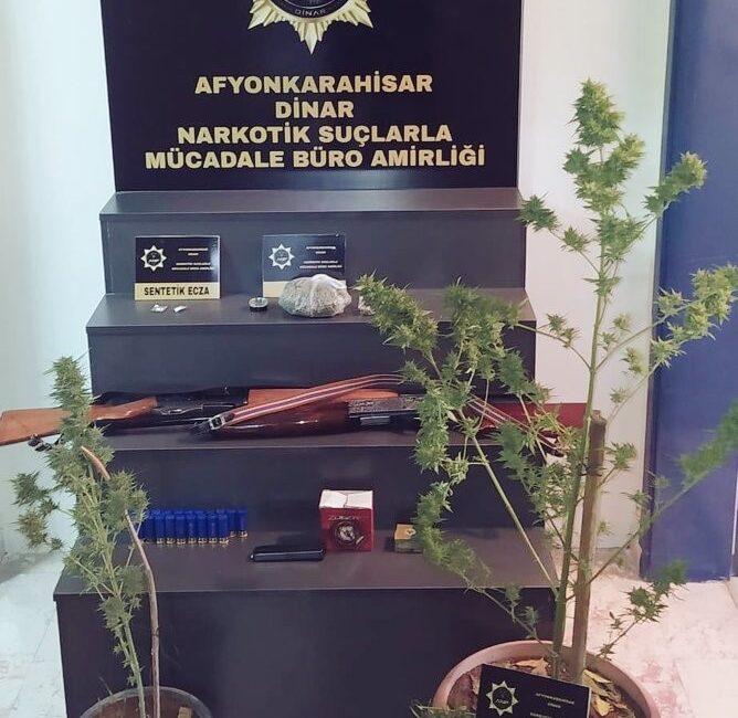 Afyonkarahisar’da güvenlik güçleri tarafından 4 ilçede gerçekleştirilen uyuşturucu operasyonlarında 8