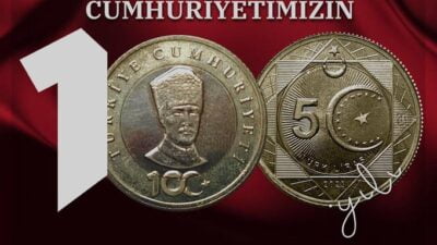 Cumhuriyetin 100. yılına özel 5 TL Madeni Tedavül Hatıra parası