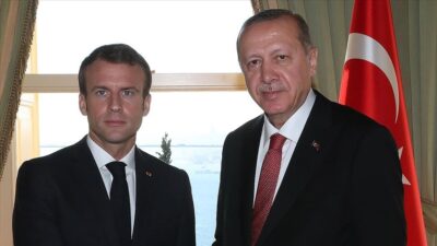 Cumhurbaşkanı Recep Tayyip Erdoğan, Fransa Cumhurbaşkanı Emmanuel Macron ile bir