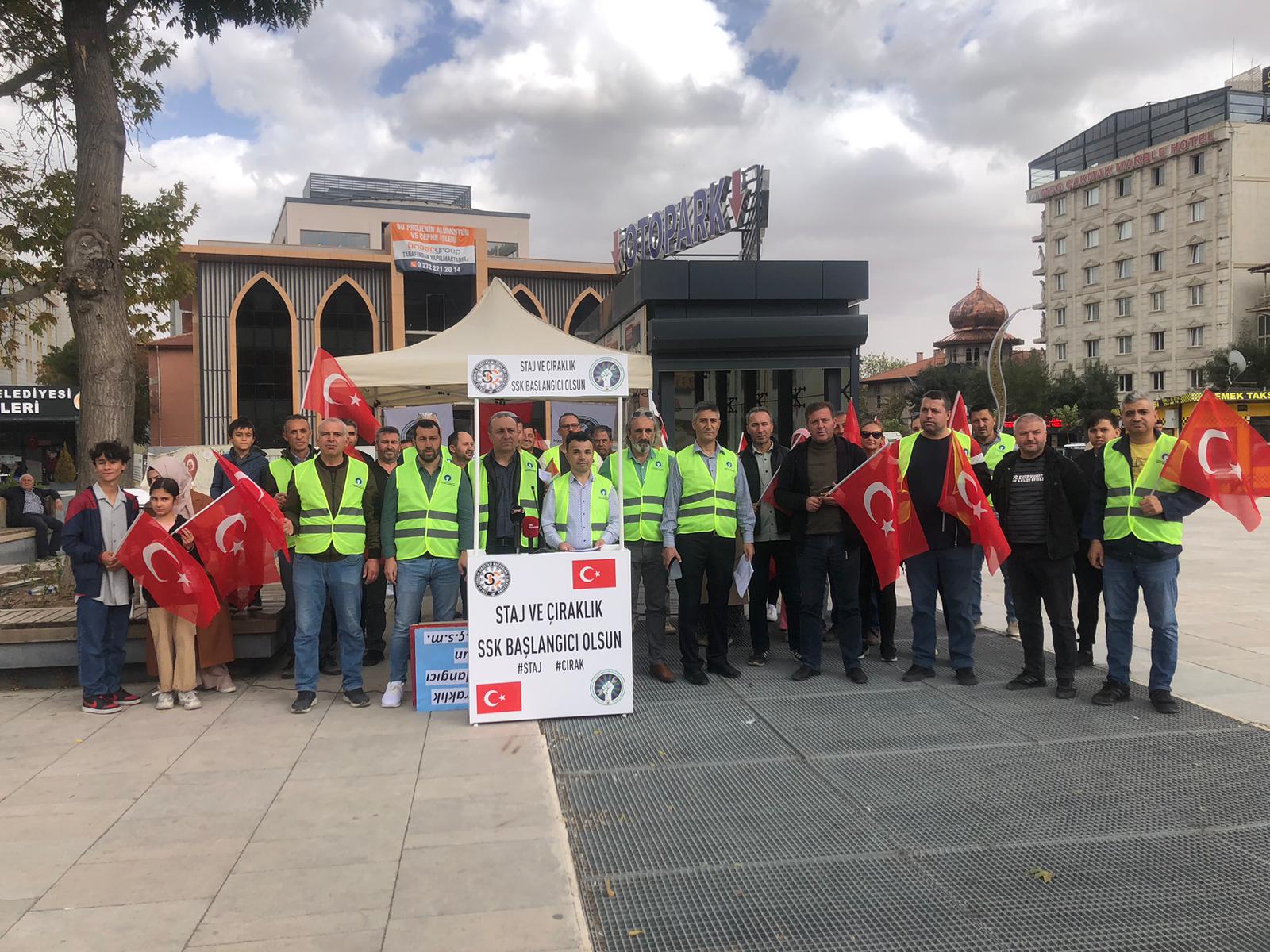 Staj ve çıraklık sigortası mağdurları federasyonu tarafından dernekler ve tüm