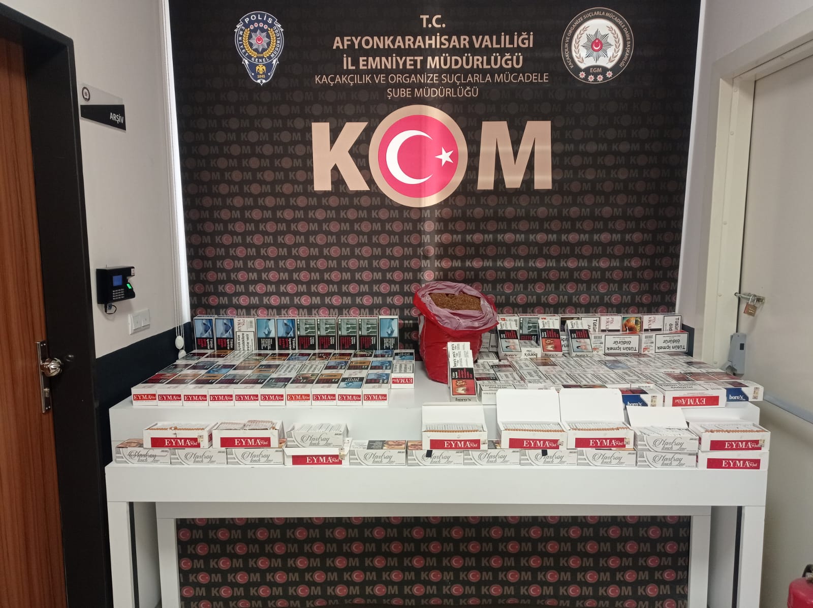 Afyonkarahisar Emniyet Müdürlüğü’ne bağlı Kaçakçılık ve Organize Suçlarla Mücadele Şube