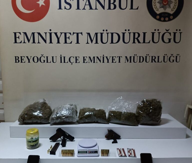 Beyoğlu’nda bir eve düzenlenen polis baskınında 6 parça halinde toplam