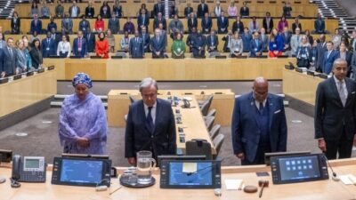 Birleşmiş Milletler (BM) Genel Merkezi’nde İsrail’in Gazze Şeridi’ne yönelik saldırılarında