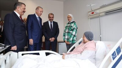Cumhurbaşkanı Recep Tayyip Erdoğan, Gazze’den Türkiye’ye getirilen ve Ankara Bilkent