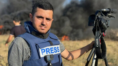 İsrail ordusunun Gazze Şeridi’ne düzenlediği saldırılarda gazeteci Montaser Mustafa Al-Sawaf