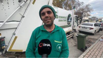 Bursa’da temizlik görevini yaparken bir yandan da horon oynayan temizlik