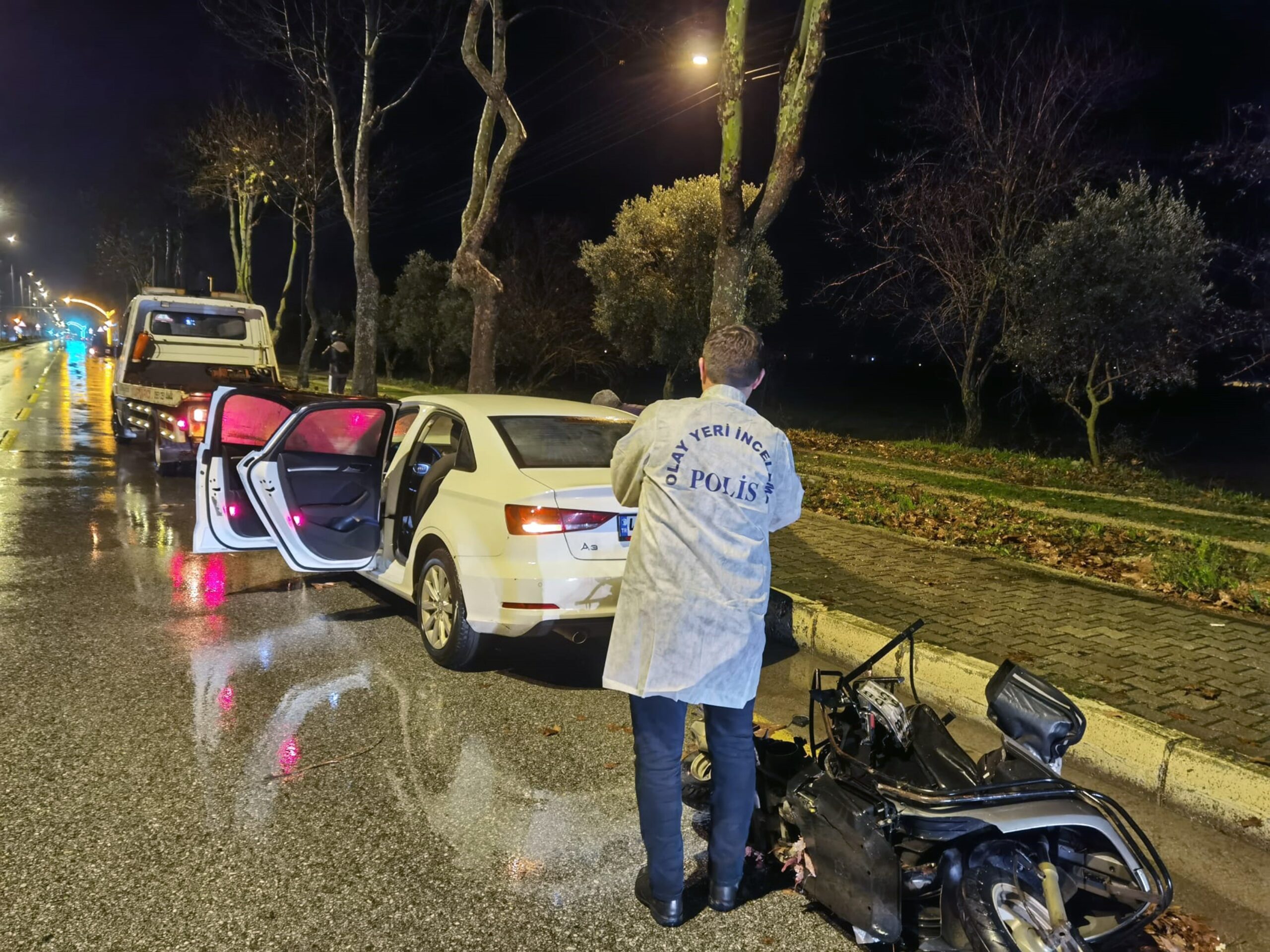 Muğla’nın Menteşe ilçesinde gece saatlerinde meydana gelen trafik kazasında, alkollü