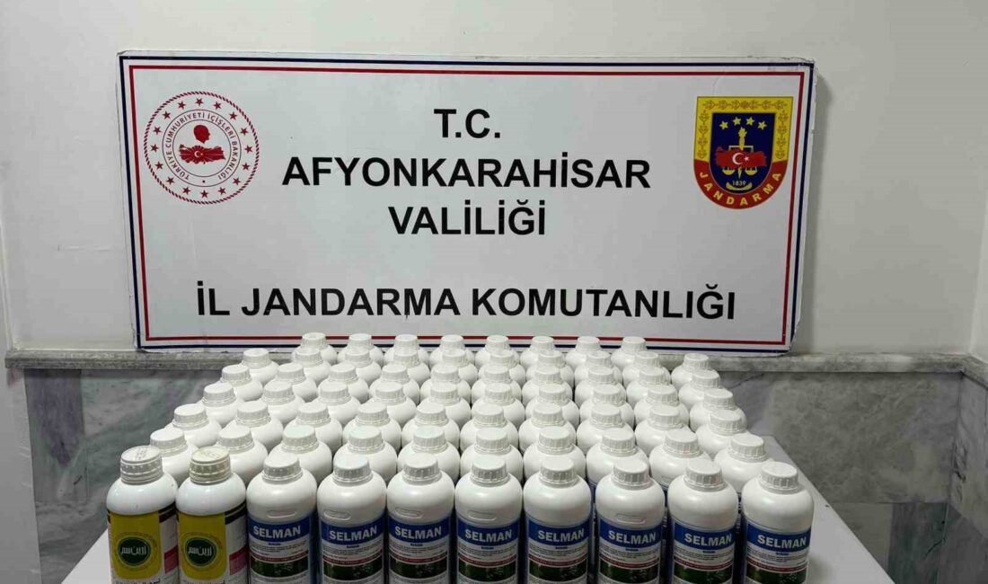AFYONKARAHİSAR’DA JANDARMA TARAFINDAN BİR EVE YAPILAN BASKINDA 68 LİTRE KAÇAK