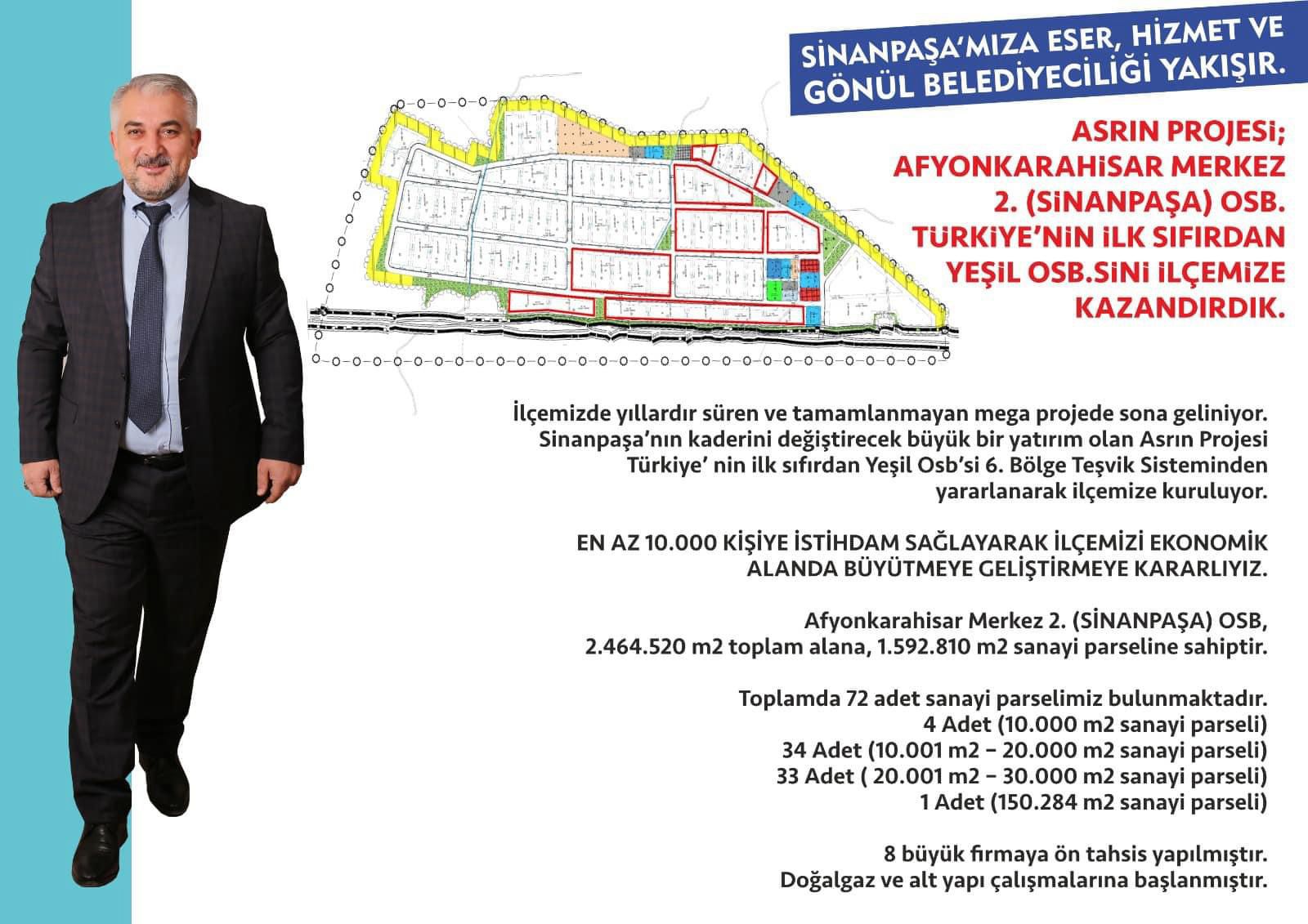 “Yatırımlarla hizmet dolu 5 yıl” Sinanpaşa Belediye Başkanı Erdal Karaman,