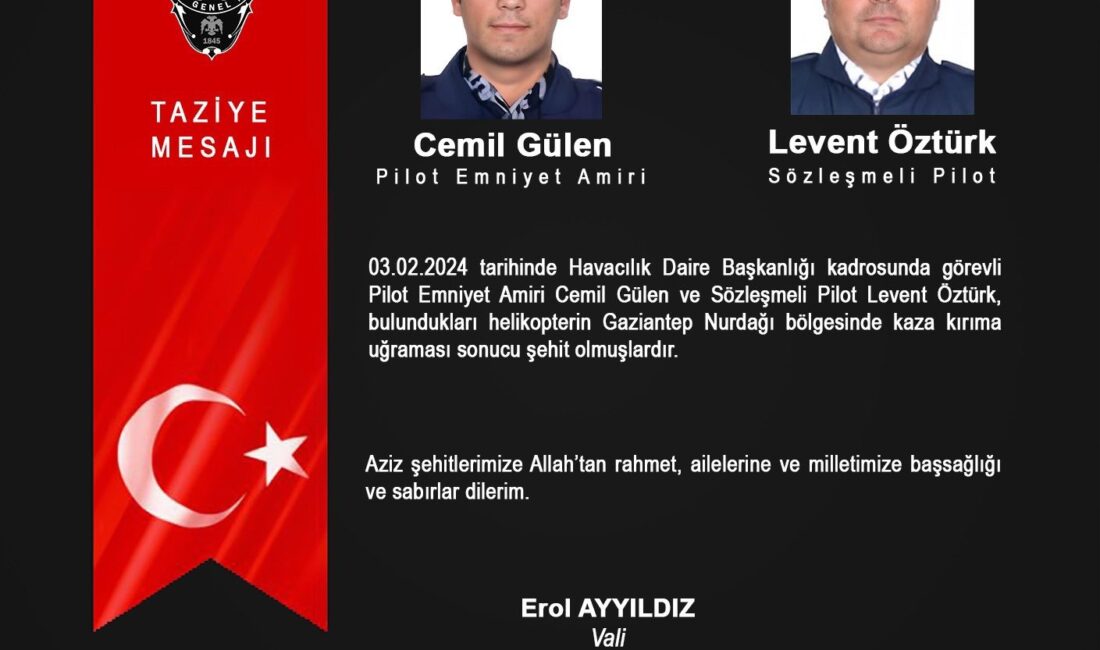 İçişleri Bakanı Ali Yerlikaya: “Emniyete ait helikopterimiz Gaziantep’in Nurdağı ilçesinde kaza