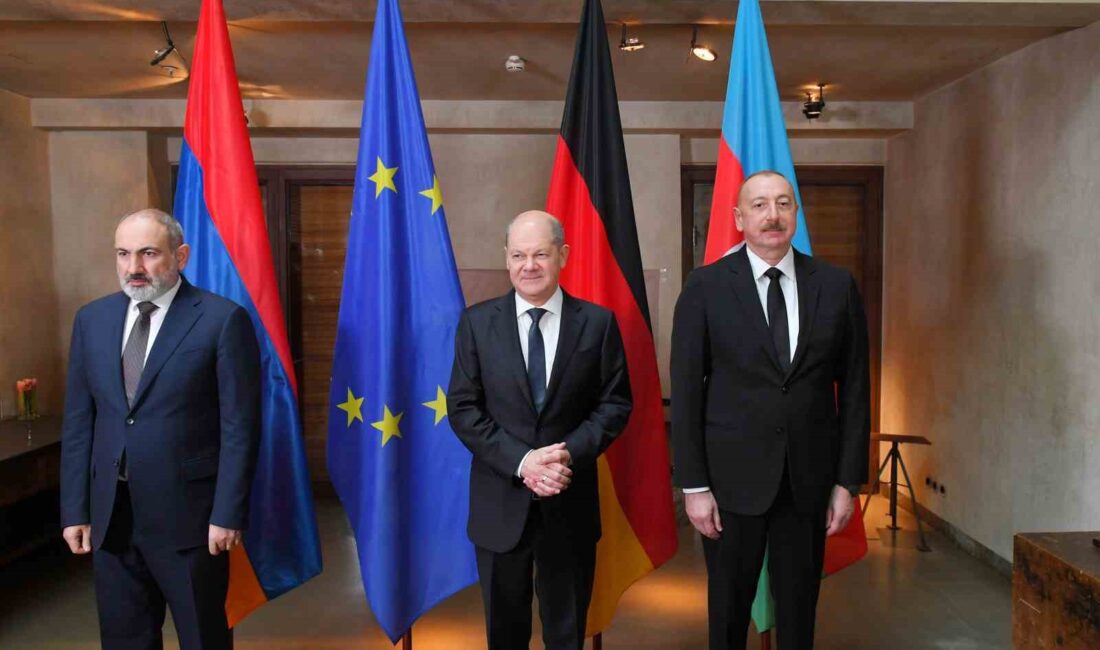 AZERBAYCAN CUMHURBAŞKANI İLHAM ALİYEV, ALMANYA BAŞBAKANI OLAF SCHOLZ VE ERMENİSTAN