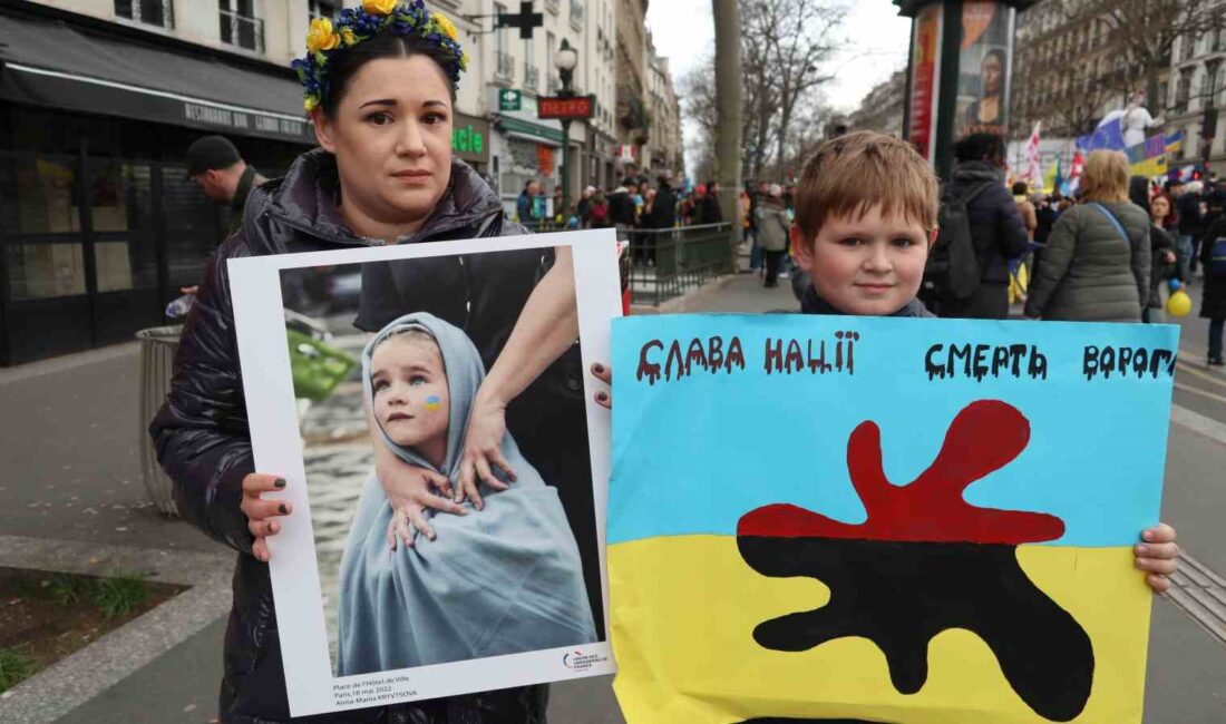 Rusya’nın Ukrayna’yı işgalinin 2. yıldönümünde Fransa’nın başkenti Paris’te Ukrayna’ya destek