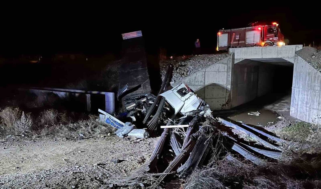 AFYONKARAHİSAR’DA İNŞAAT DEMİRİ YÜKLÜ TIR ARIZA NEDENİYLE YOL KENARINDA BEKLEYEN