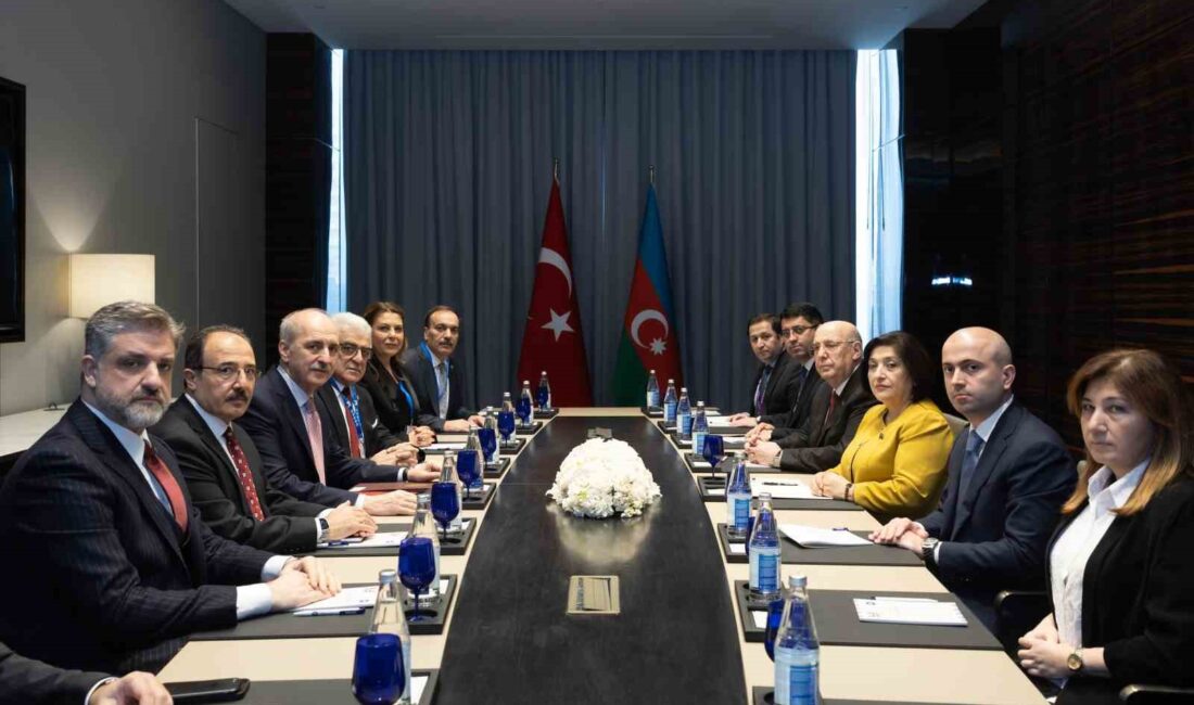 TBMM BAŞKANI KURTULMUŞ, AZERBAYCAN MİLLİ MECLİSİ BAŞKANI GAFAROVA İLE GÖRÜŞTÜ