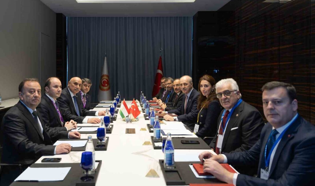 TBMM BAŞKANI KURTULMUŞ, TACİKİSTAN TEMSİLCİLER MECLİSİ BAŞKANI ZOKİRZODA İLE GÖRÜŞTÜ