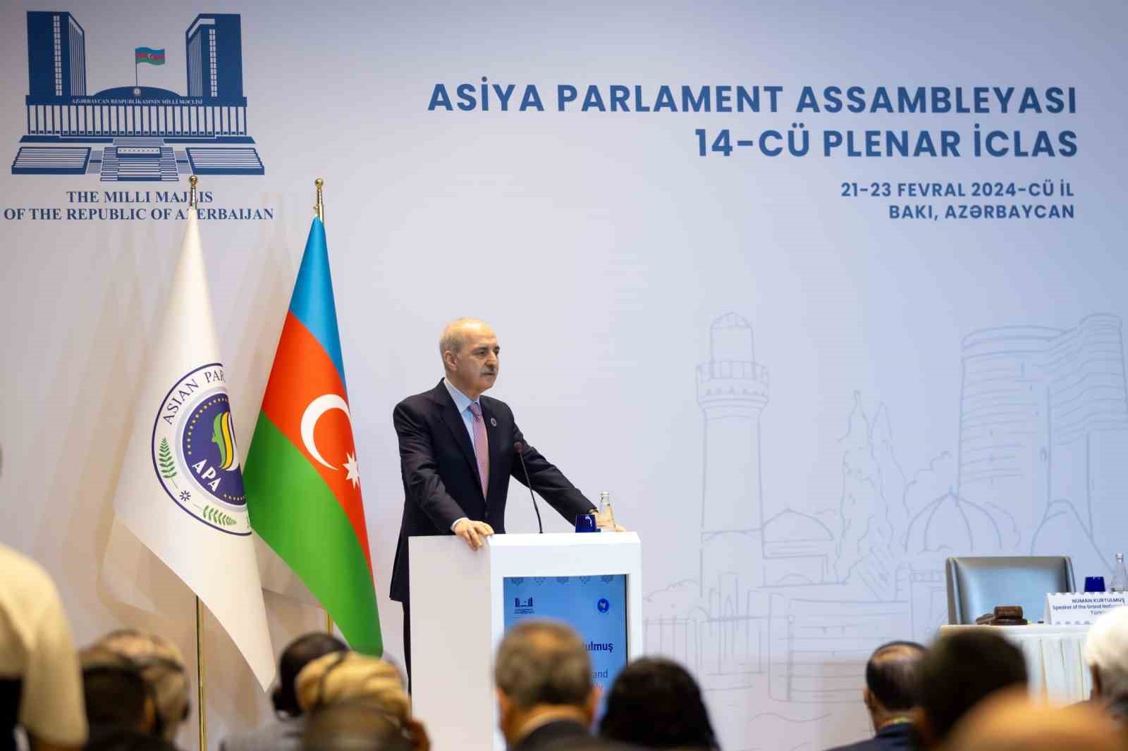Türkiye Büyük Millet Meclisi (TBMM) Başkanı Numan Kurtulmuş, Azerbaycan’da düzenlenen
