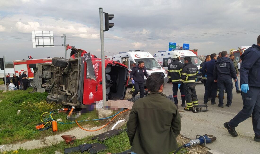 Tekirdağ’ın Saray ilçesi Çukuryurt kavşağında, kırmızı ışık ihlali sebebiyle, bir