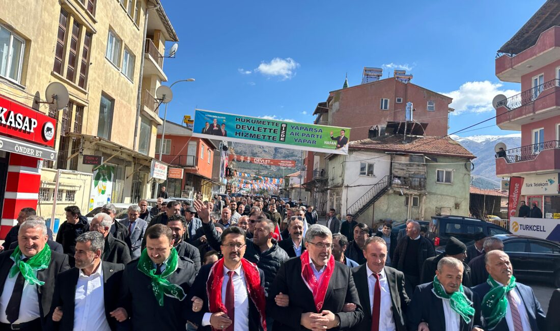 AK Parti Afyonkarahisar Milletvekili Ali Özkaya, seçim çalışmaları kapsamında Dinar