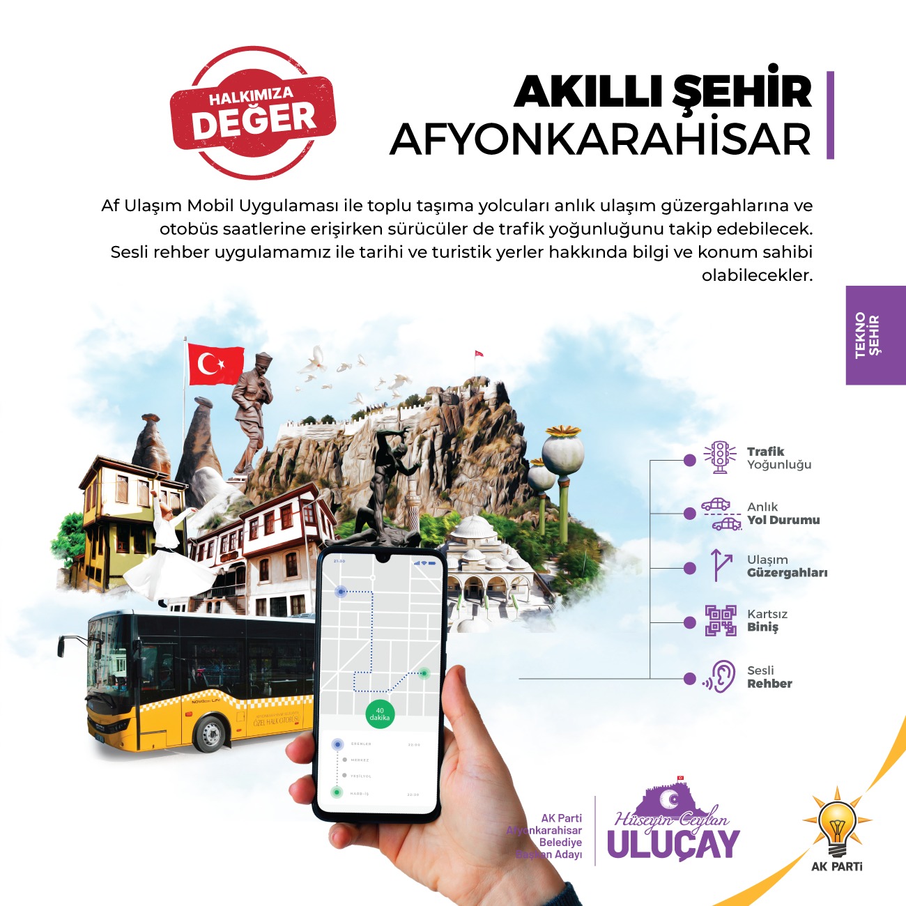 Akıllı Şehir Projesi hakkında açıklamalar yapan AK Parti Afyonkarahisar Belediye