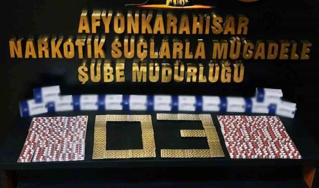 Afyonkarahisar’da polis tarafından düzenlenen operasyonda 842 adet uyuşturucu hap ele
