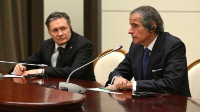 Uluslararası Atom Enerjisi Ajansı (UAEA) Başkanı Rafael Grossi ile görüşen
