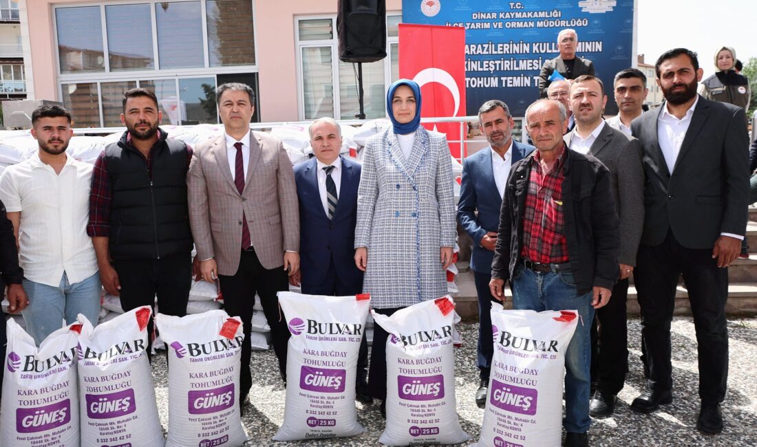 Çiftçilere destek Vali Doç. Dr. Kübra Güran Yiğitbaşı, Dinar Kaymakamı Kemal Duru