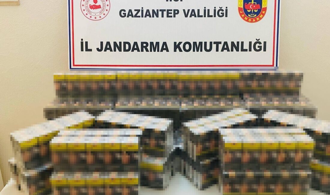 Gaziantep’te jandarma ekiplerince yapılan kaçakçılık operasyonunda piyasa değeri 1 milyon