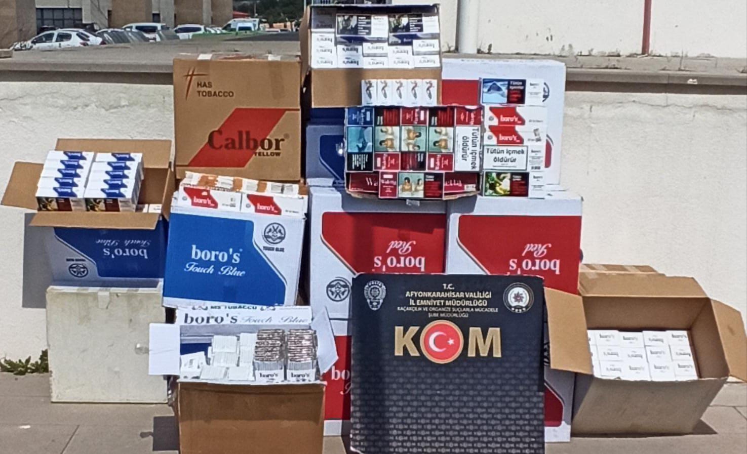 Afyonkarahisar ve Sultandağı ilçesinde 256 bin 500 makaron (filtreli sigara