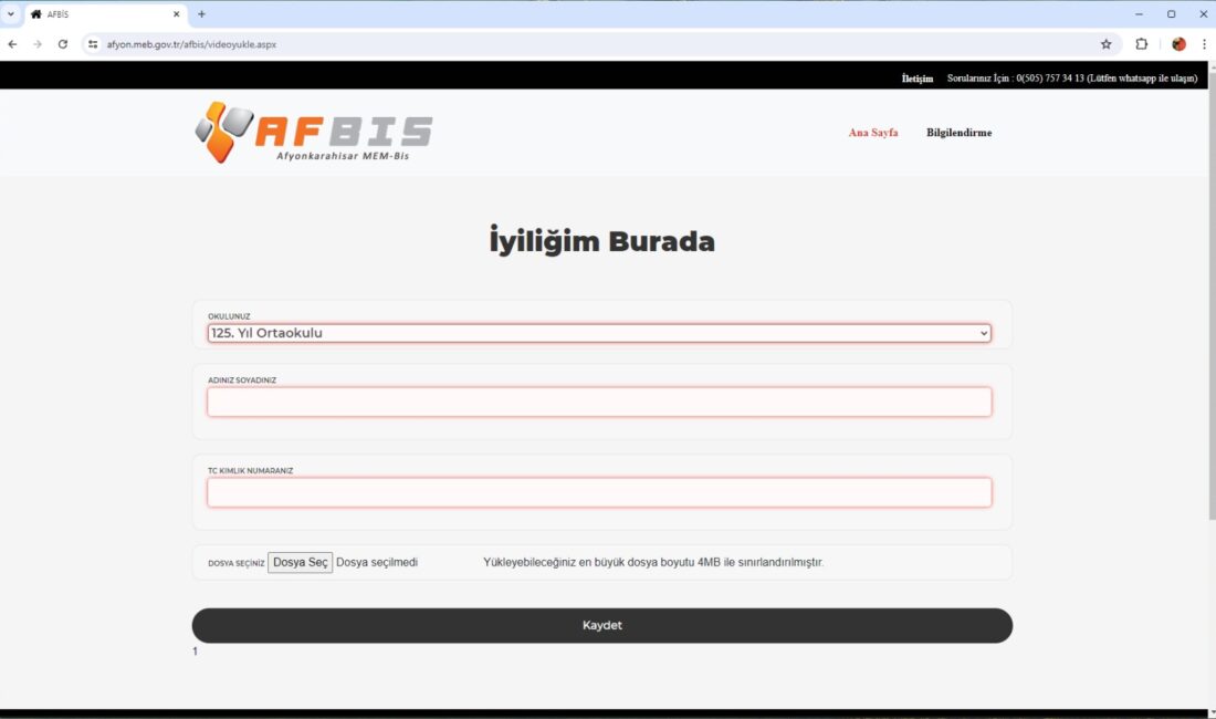 Afyonkarahisar İl Milli Eğitim Müdürlüğü anlamlı bir projeyi hayata geçiriyor.