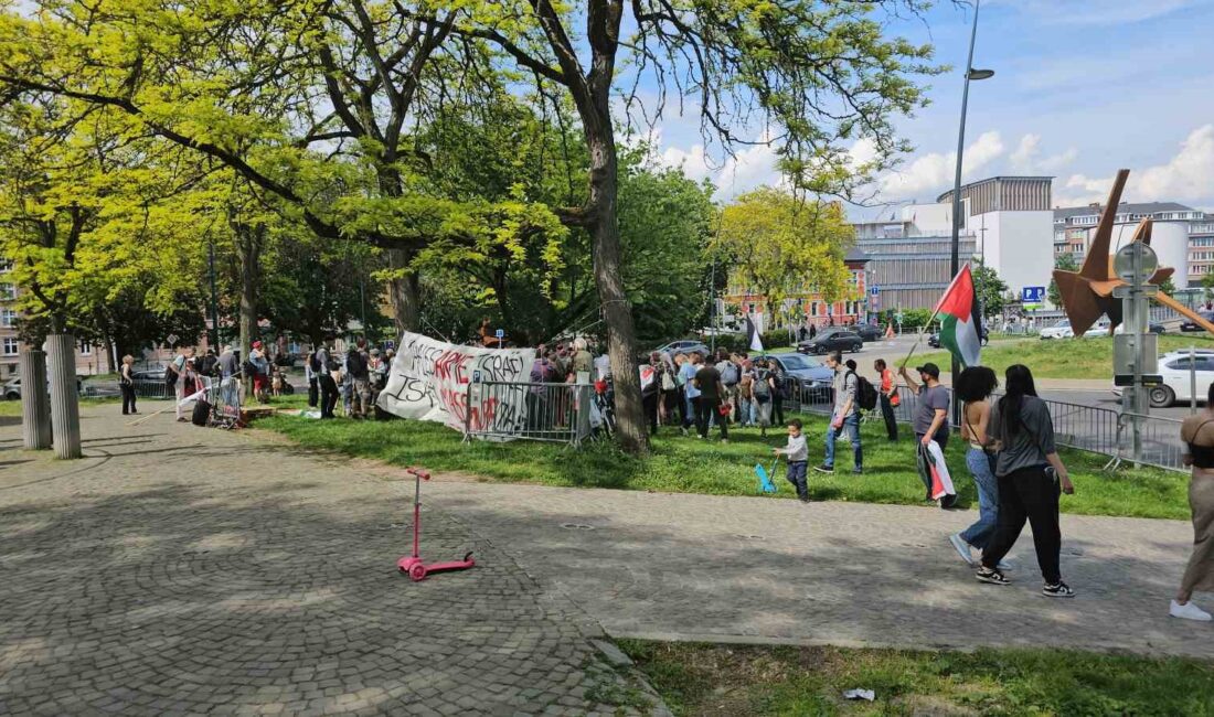 BELÇİKA’DA İSRAİL’E YAPILAN SİLAH SATIŞI PROTESTOSU EDİLDİ