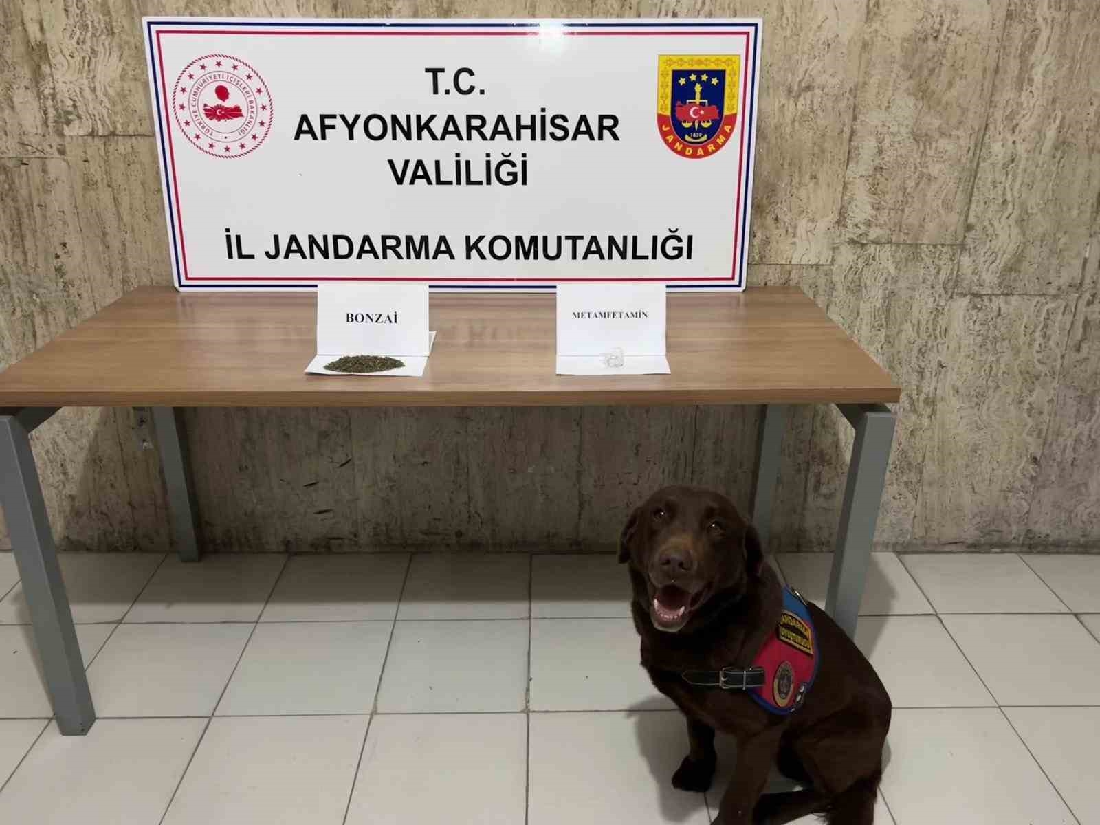 Afyonkarahisar’da jandarma ekipleri takibe aldıkları bir araçta değişik türlerde uyuşturucu