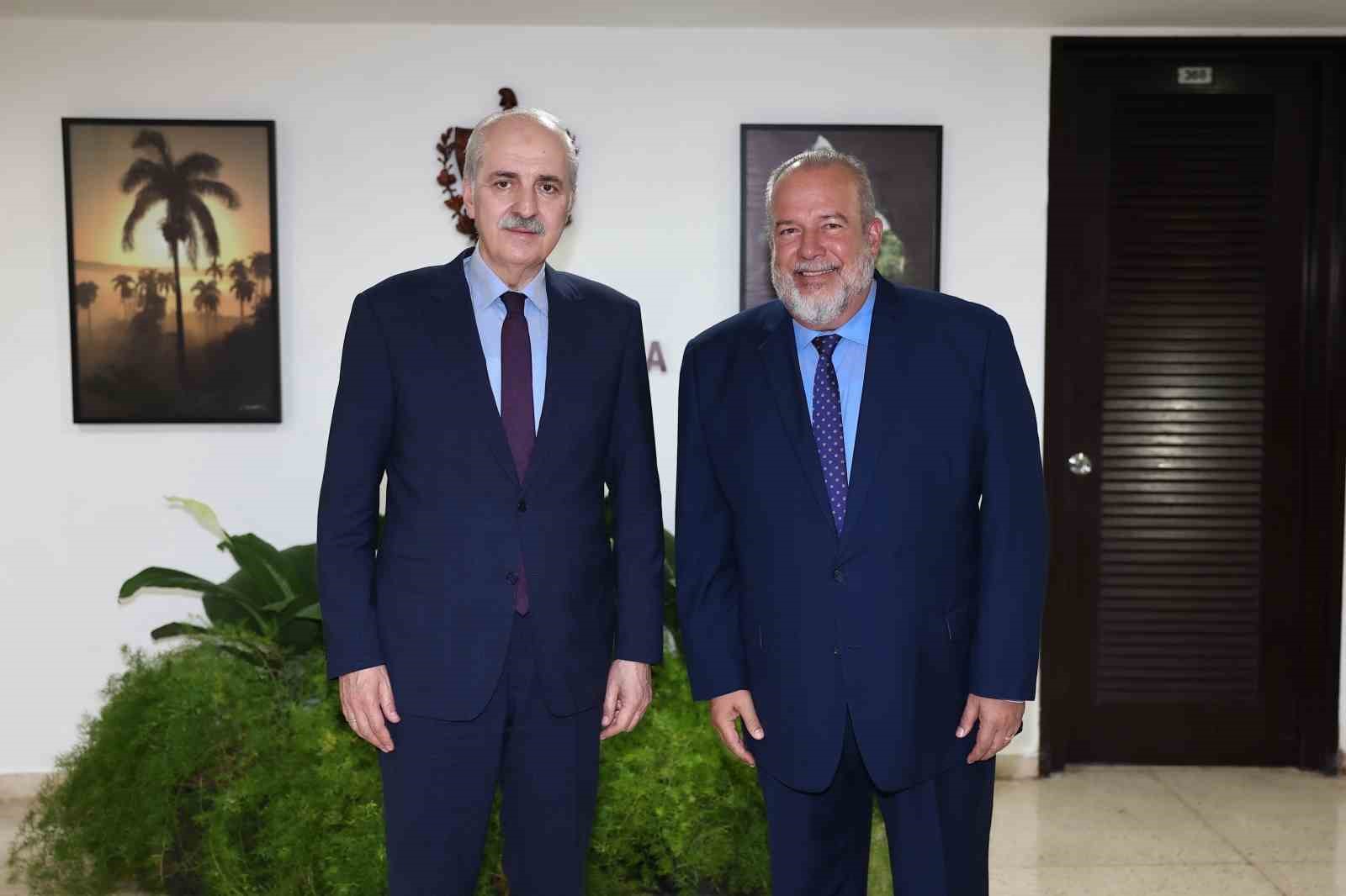 TBMM BAŞKANI KURTULMUŞ KÜBA BAŞBAKANI CRUZ İLE BİR ARAYA GELDİ