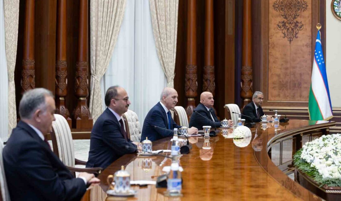 TBMM Başkanı Numan Kurtulmuş, Özbekistan Cumhurbaşkanı Şevket Mirziyoyev ile bir