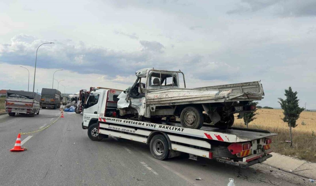 Afyonkarahisar’da un yüklü tır ile kamyonetin çarpıştığı kazada biri yabancı
