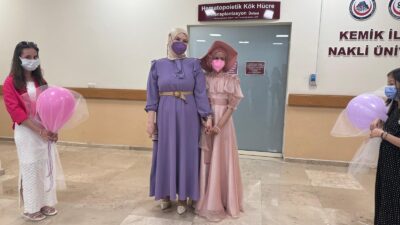 Afyonkarahisar’da lösemi hastası 12 yaşındaki Nermin Gülcü, tedavisinin tamamlanmasıyla taburcu