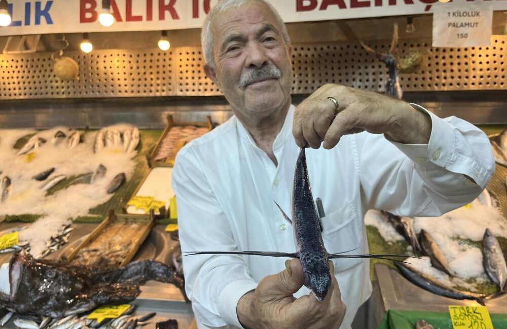 Marmara Denizi Adalar açıklarında balıkçılar tarafından uçak balık yakalandı. Uzun